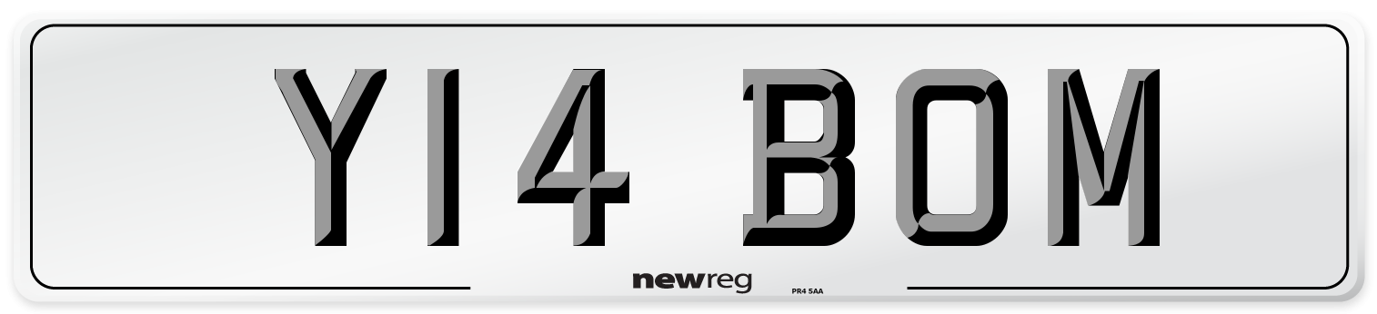 Y14 BOM Number Plate from New Reg